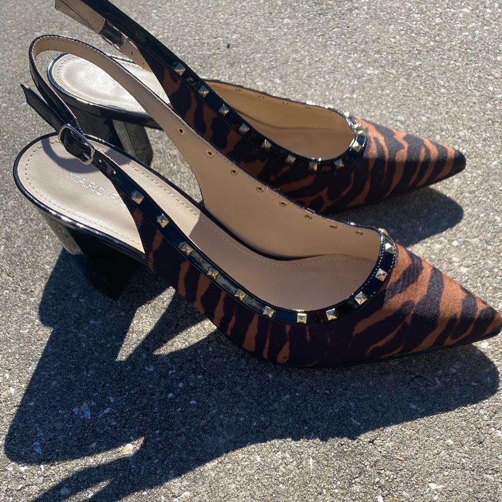 Cheetah print studded heels